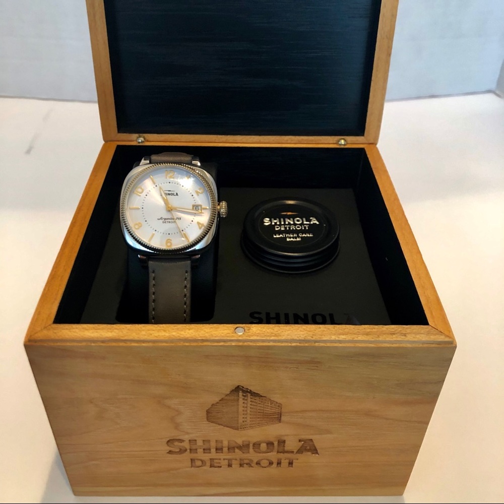 Shinola Detroit leather strap watch